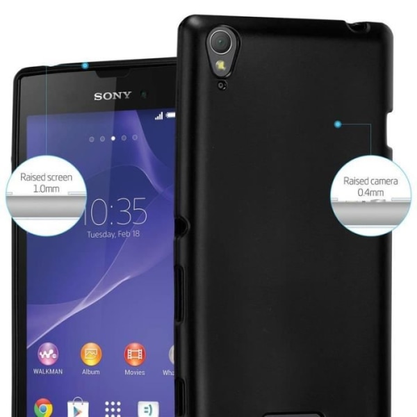 Cadorabo-fodral fungerar med Sony Xperia T3 i METALLIC BLACK - Stötsäker och reptålig TPU-silikonhölje - Ultratunt