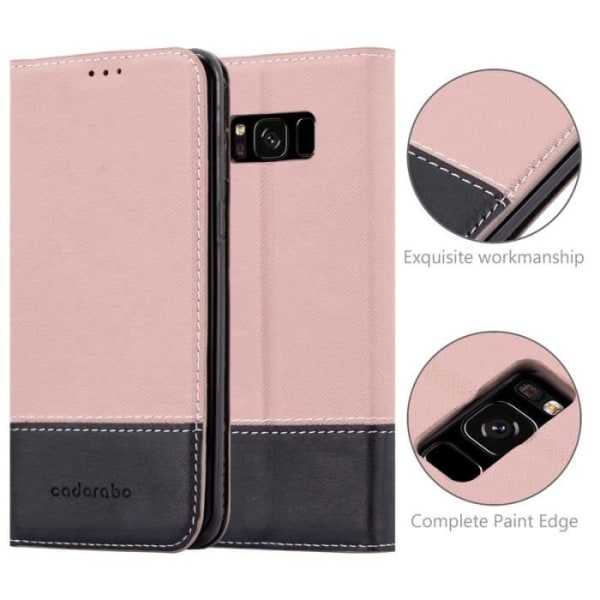 Samsung Galaxy S8 Fodral i ROSA SVART från Cadorabo (Design COMBI LEATHERETTE-LEATHERETTE) Fullt skyddsfodral med flipskydd
