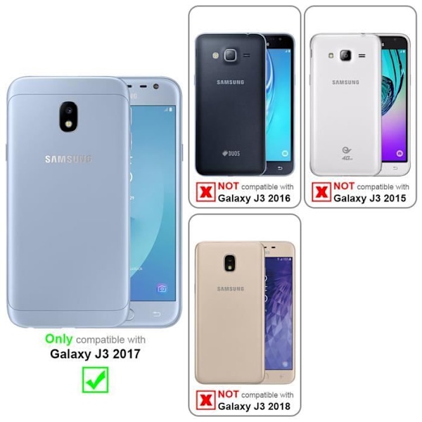 Coque - CADORABO - Samsung Galaxy J3 2017 - Stötskydd - Frostad Design - Röd färg Frostig röd