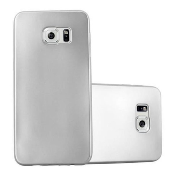 Samsung Galaxy S6 EDGE PLUS-fodral i METALLIC SILVER från Cadorabo (METALLIC MATTE Design) Ultramjukt silikon TPU-gelskydd
