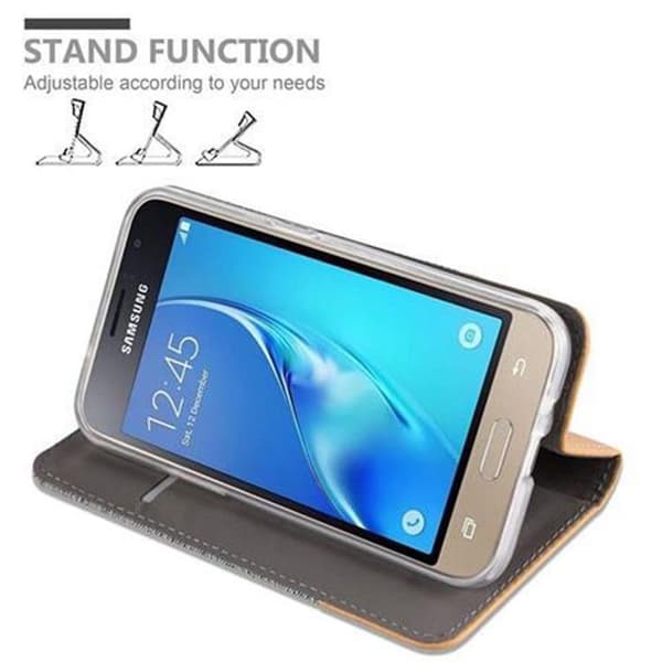 Skyddsfodral för Samsung Galaxy J1 2016 i LJUST GRÅTT BRUNT Etui Case Stötskydd Grå