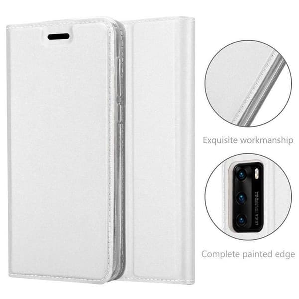 Flip-fodral för Huawei P40, CLASSY SILVER plånbok, stöttålig Grå