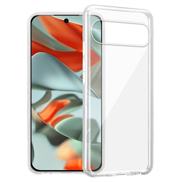 Transparent stötsäker silikonfodral för Google Pixel 9 PRO XL Vit