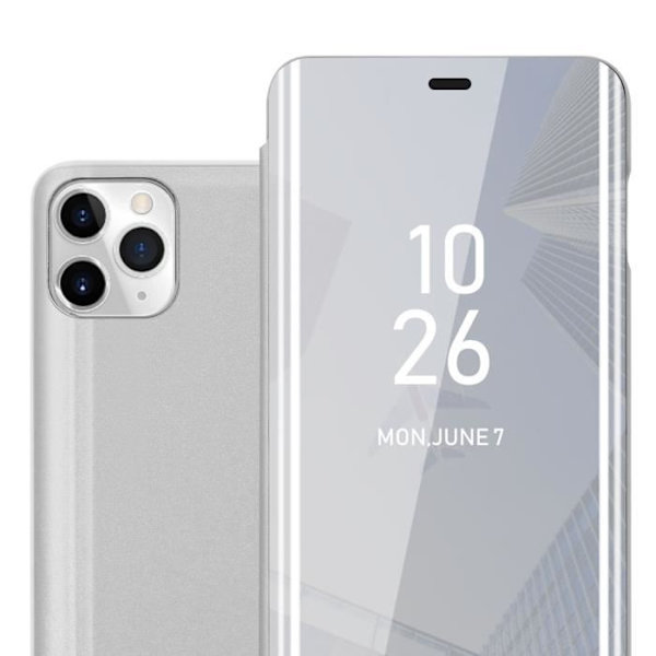 Coque - CADORABO - iPhone 11 PRO MAX - Clear View - Silver - 360 graders skydd Pengar
