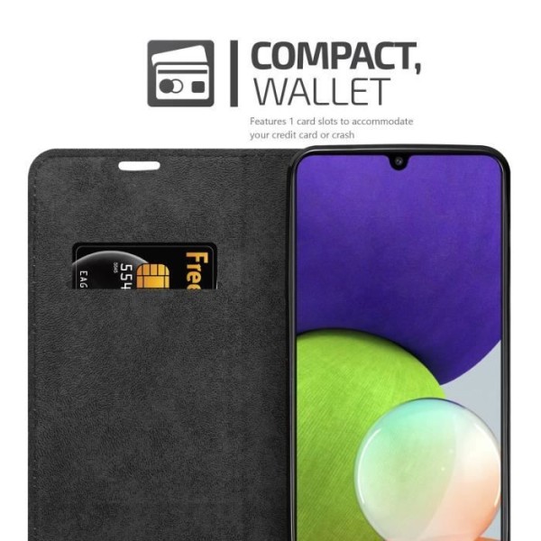 Coque - CADORABO - A22 4G / M22 / M32 4G - Svart Natt - Book-ägg med ställfunktion - Magnetiskt skydd NATTSVART