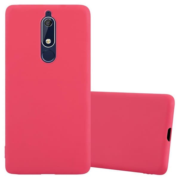 Skyddsskal för Nokia 5.1 CANDY RÖD Stötsäker Silikon Röd