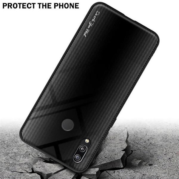 Fodral för Huawei P20 LITE 2018 / NOVA 3E Fodral i SVART OPAL Fodral Skydd i härdat glas och TPU silikon