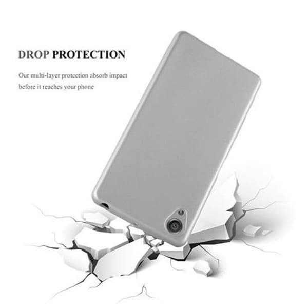 Skyddsfodral för Sony Xperia X Skyddsfodral i MATTE DESIGN i METALLIC SILVER Grå
