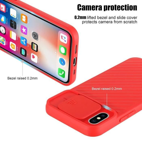 Fodral till Apple iPhone X / XS Mattrosa Fodral Silikon TPU och kameraskydd
