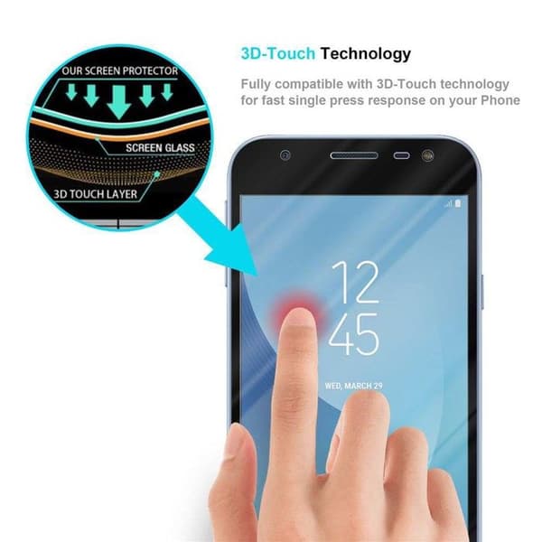 Helt härdat skärmskydd för Samsung Galaxy J3 PRO Svart