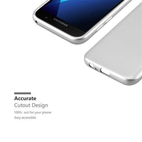 Skyddsfodral för Samsung Galaxy A3 2017 Skyddsfodral i MATTSILVER Metallic Design Grå
