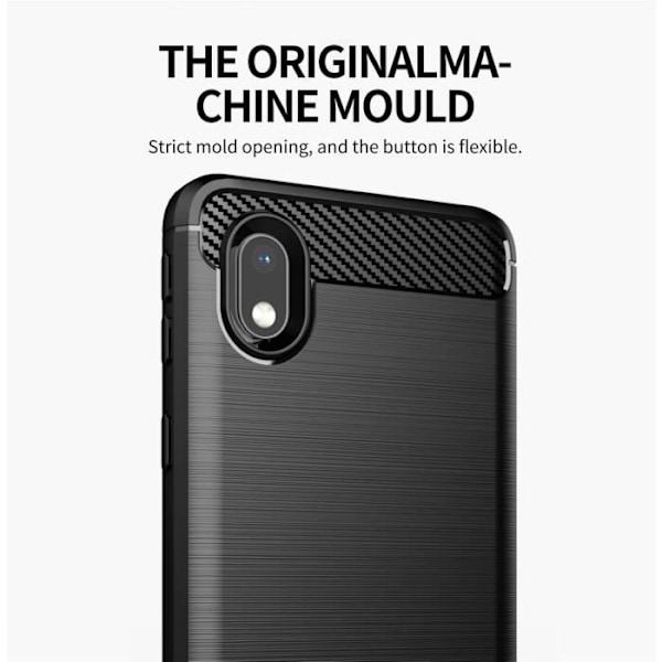 Etui för Samsung Galaxy A10e/A20e - CADORABO - Borstad Svart - Silikon TPU - Lätt skydd - Kolfiberdesign Borstad svart