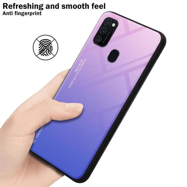 Fodral för Samsung Galaxy M21 / M30s i ROSA - BLÅ Stötsäker Bicolor design Svart