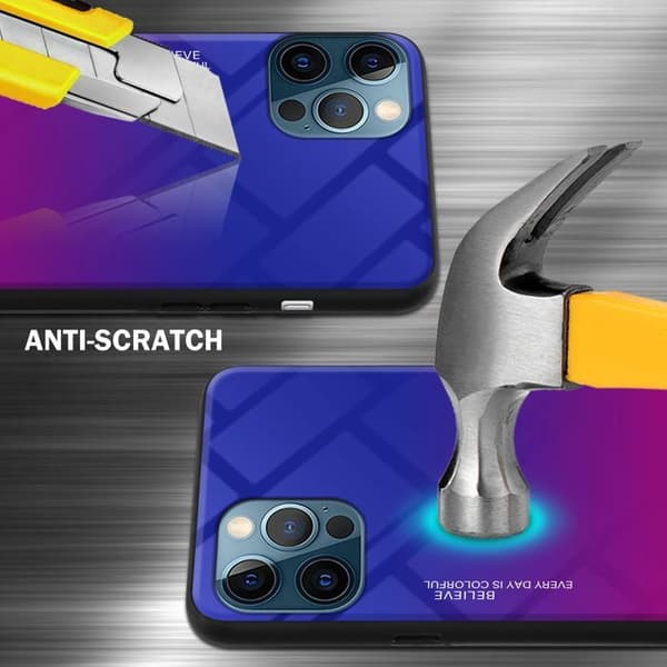 iPhone 13-fodral i VIOLETT - RÖD Stötsäker Bicolor design Svart