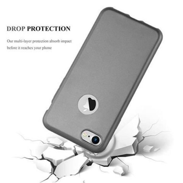 Apple iPhone 8 - iPhone 7 - iPhone 7S i METALLIC GREY från Cadorabo (METALLIC MATTE Design) Ultramjukt silikongel TPU-fodral