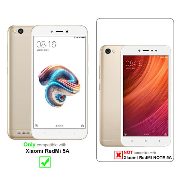 Skyddsfodral för Xiaomi RedMi 5A Fodral i KIRSBÄR RÖD Etui Case Cover Skydd med magnetisk stängning Plånbok Röd