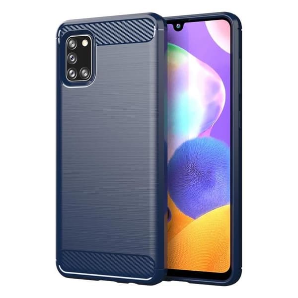 Skyddsfodral för Samsung Galaxy A31 BORSTAD BLÅ Kolfiberdesign Blå