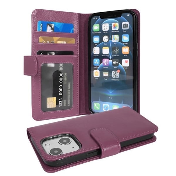 Coque - CADORABO - Apple iPhone 13 MINI - Similicuir - orkidé violetta - 3 fack för kort Orkidévioler