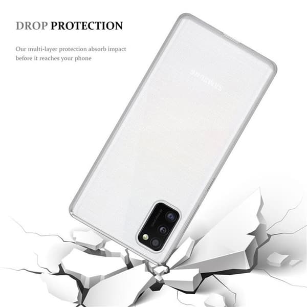 Transparent stötsäker silikonfodral för Samsung Galaxy A41 Vit