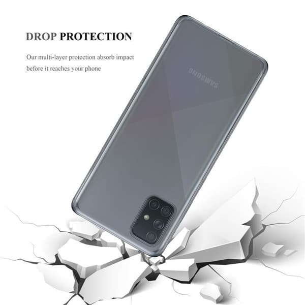 Transparent stötsäker silikonfodral för Samsung Galaxy A71 4G Vit