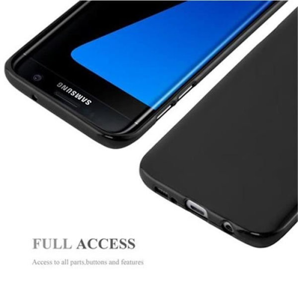 Samsung Galaxy S7 EDGE-fodral i BLACK JELLY by Cadorabo (JELLY Design) Ultratunt mjukt silikon TPU-gelskydd med antichock