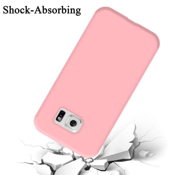 Cadorabo Fodral för Samsung Galaxy S6 EDGE i LIQUID Pink Cover Protection Flexibelt TPU silikonskydd