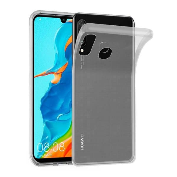 Transparent stötsäker silikonfodral för Huawei P30 LITE Vit