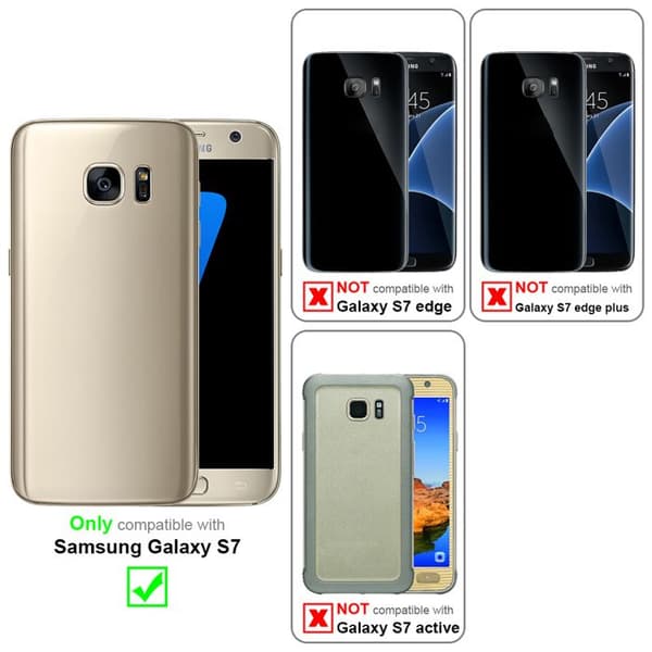 Flip-fodral för Samsung Galaxy S7, Klassisk Silver Plånbok Stötsäker Grå