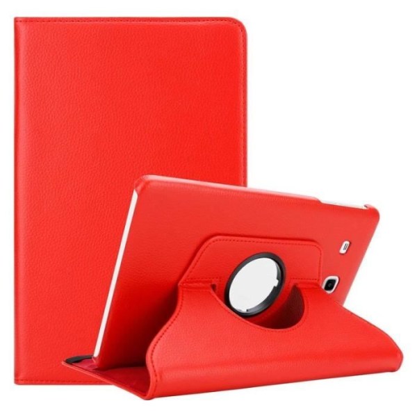 Cadorabo Fodral till Samsung Galaxy Tab E (9,6" Zoll) SM-T561 - T560 i rött - UTAN automatisk väckning