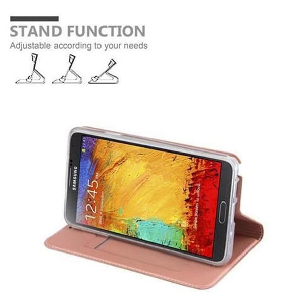 Fodral med lock för Samsung Galaxy NOTE 3 Plånbok i KLASSISK GULD ROSÉ Stötsäker Ros