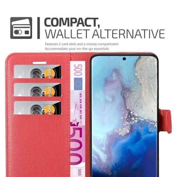 Fodral till Samsung Galaxy S20 - CADORABO - Röd - Stel - Bokstödsfunktion - Blandat Röd