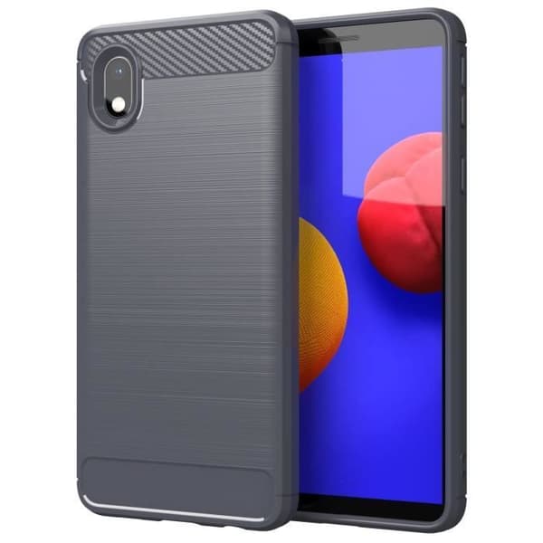 Skyddsfodral för Samsung Galaxy A10e / A20e Etui i BORSTAD GRÅ Design i Kolfiber BORSTAD GRÅ