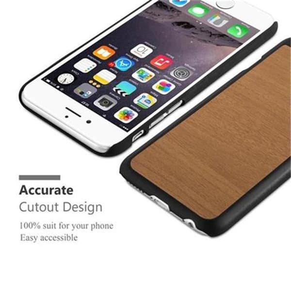 Hårdskal för iPhone 6 / 6S i WOODY BRUN Träskydd med Design brun