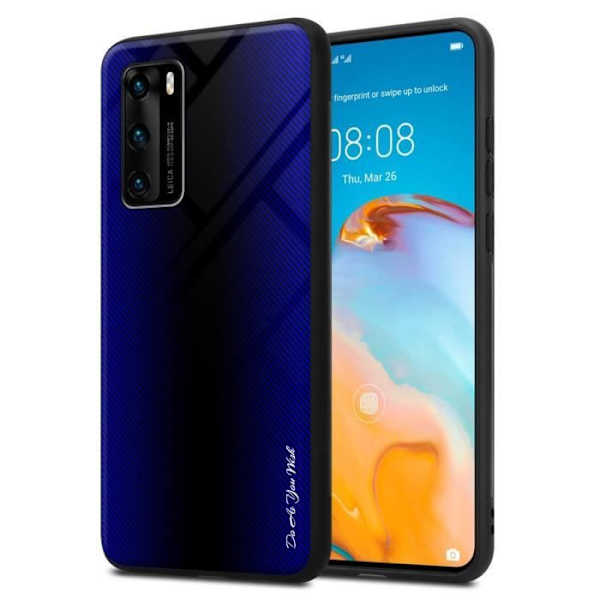 Fodral till Huawei P40 Skal i COBALT VIOLET Fodral Skydd i härdat glas och TPU silikon KOBALT LILA