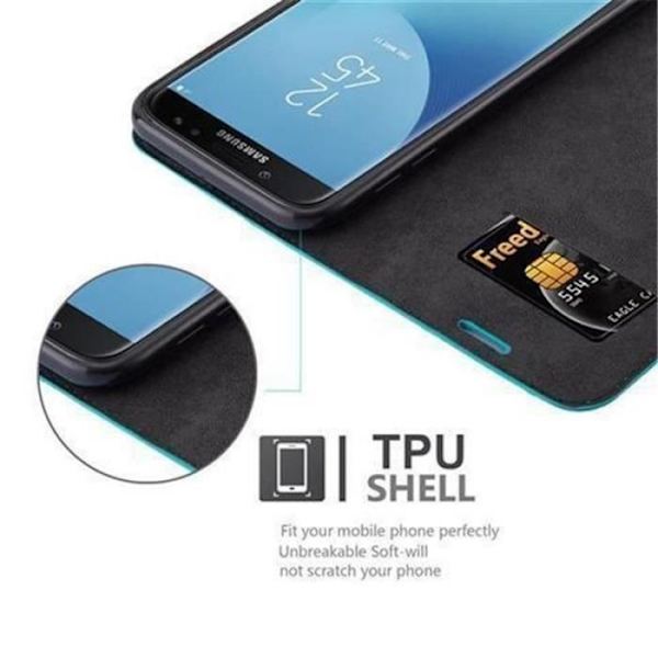 Samsung Galaxy J7 2017 (7) Fodral i PETROL TURQUOISE från Cadorabo (INVISIBLE MAGNETIC CLOSURE Design) Skyddsfodral