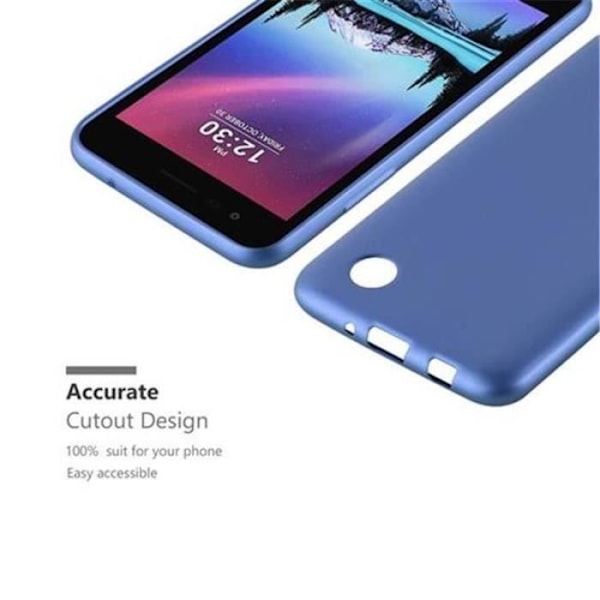 LG K4 2017 fodral i METALLIC BLUE från Cadorabo (METALLIC MATTE Design) Ultratunt mjukt silikongel TPU-skydd med anti-chock