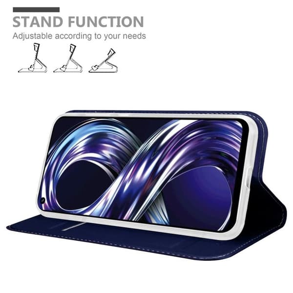 Flip-fodral för Realme 8i / Narzo 50 4G i MÖRKBLAU CLASSY Plånbok Stötsäker Blå
