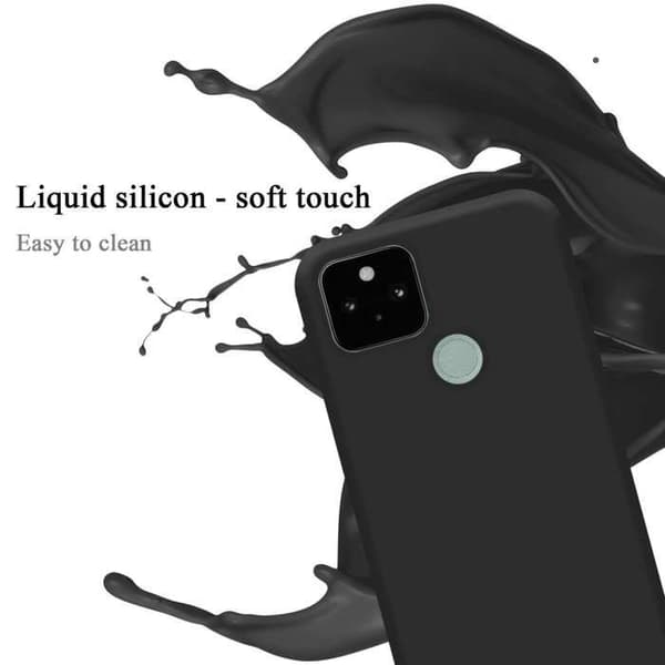 Skal för Google PIXEL 5 Stötabsorberande i LIQUID BLACK Svart