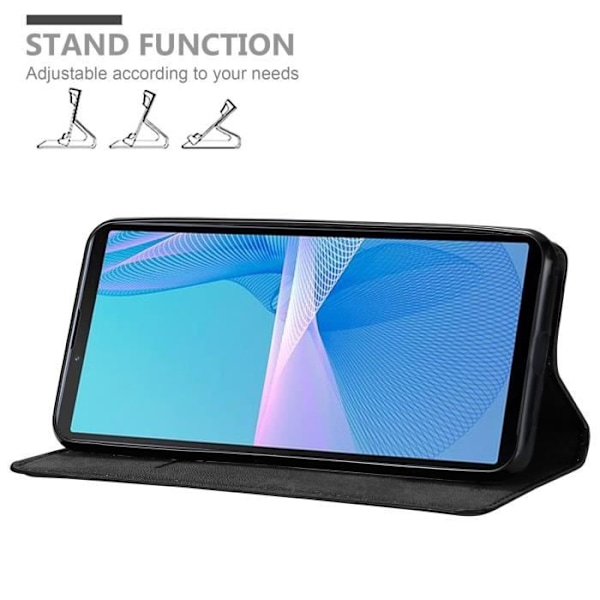 Coque för Sony Xperia 10 III - CADORABO - Svart Natt - Book Case - Silicone TPU - Magnetisk Stängning NATTSVART