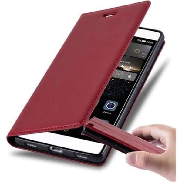 Cadorabo Huawei P8 Fodral APPLE RÖD Osynlig MAGNETISK STÄNGNING Fodral Fodral stöder stativ och kortplats