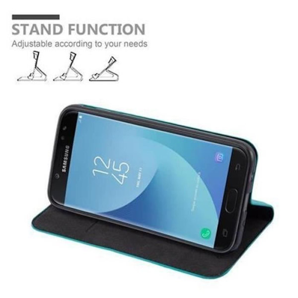 Samsung Galaxy J7 2017 (7) Fodral i PETROL TURQUOISE från Cadorabo (INVISIBLE MAGNETIC CLOSURE Design) Skyddsfodral