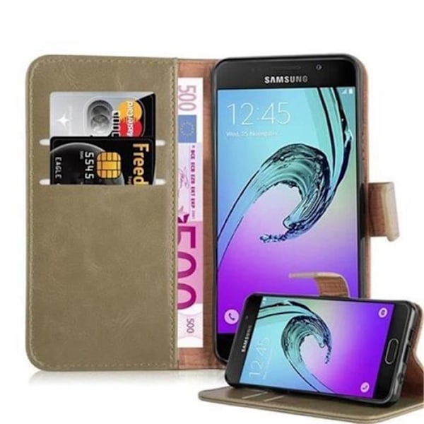 Samsung Galaxy A3 2016 Fodral (6) BRUN CAPPUCINO - CADORABO - Magnetisk Fodral Skal CAPPUCINO BRUN