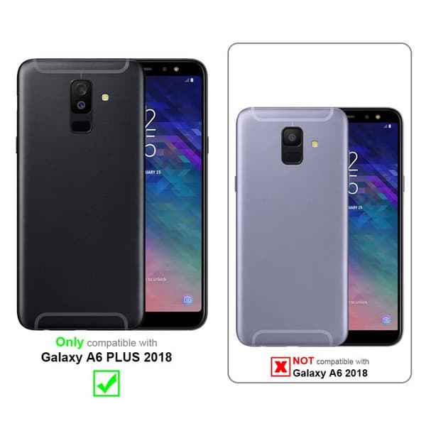 Fodral för Samsung Galaxy A6 PLUS 2018 i ROSA - BLÅ Stötsäker Bicolor design Svart