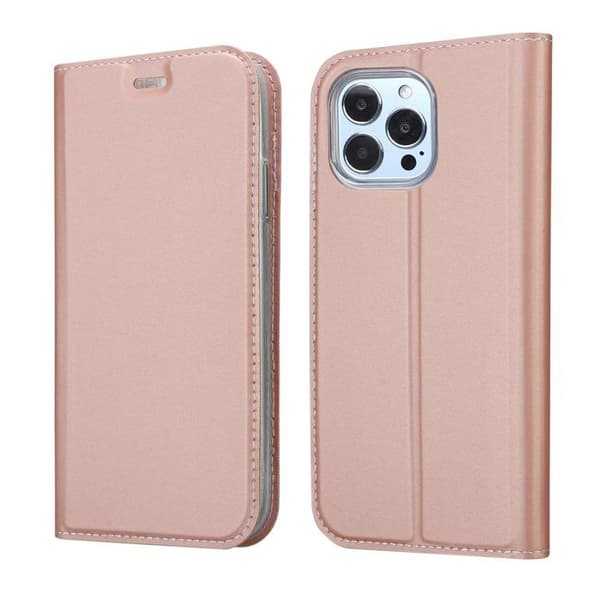 Fodral med lock för iPhone 13 PRO Plånbok i KLASISKT ROSÉ Antichock Ros