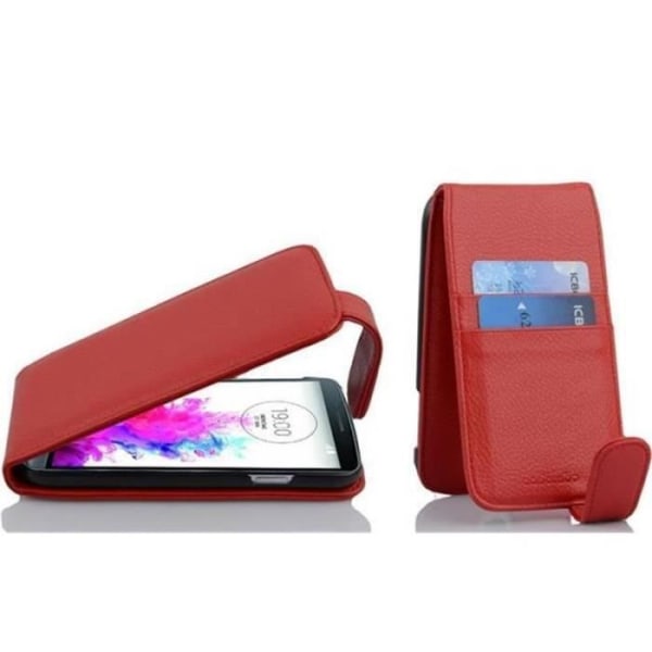 Cadorabo LG G3 DESIGN FLIP Style Fodral Fodral i konstläder Struktur KÖRSBÄRSRÖD