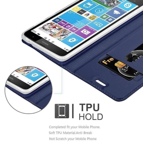 Fodral - CADORABO - Nokia Lumia 1320 - Blå - Halvstyv - Magnetisk stängning Blå