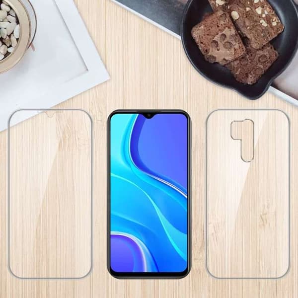 Transparent skal för Xiaomi RedMi 9, helskydd Vit