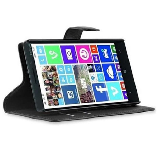 Cadorabo Nokia Lumia 930 / 929 SVART Fodral Skydd Fullt skydd Magnetlås Stöder stativkortplats