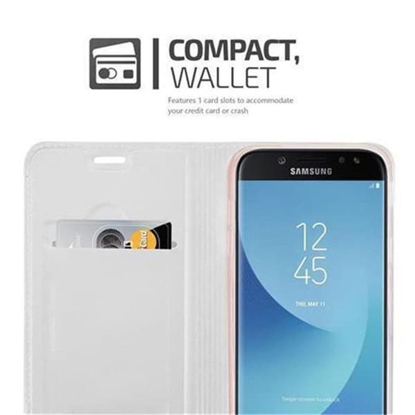 Flipfodral för Samsung Galaxy J5 2017 Fodral i KLASSISK SILVER Plånbok Stötsäker Grå