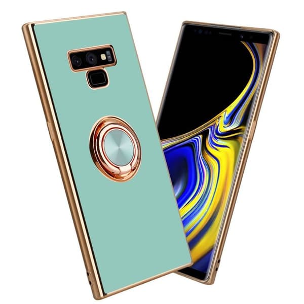 Skydd för Samsung Galaxy NOTE 9 Glansig Turkos - Guld med kameraskydd Blå